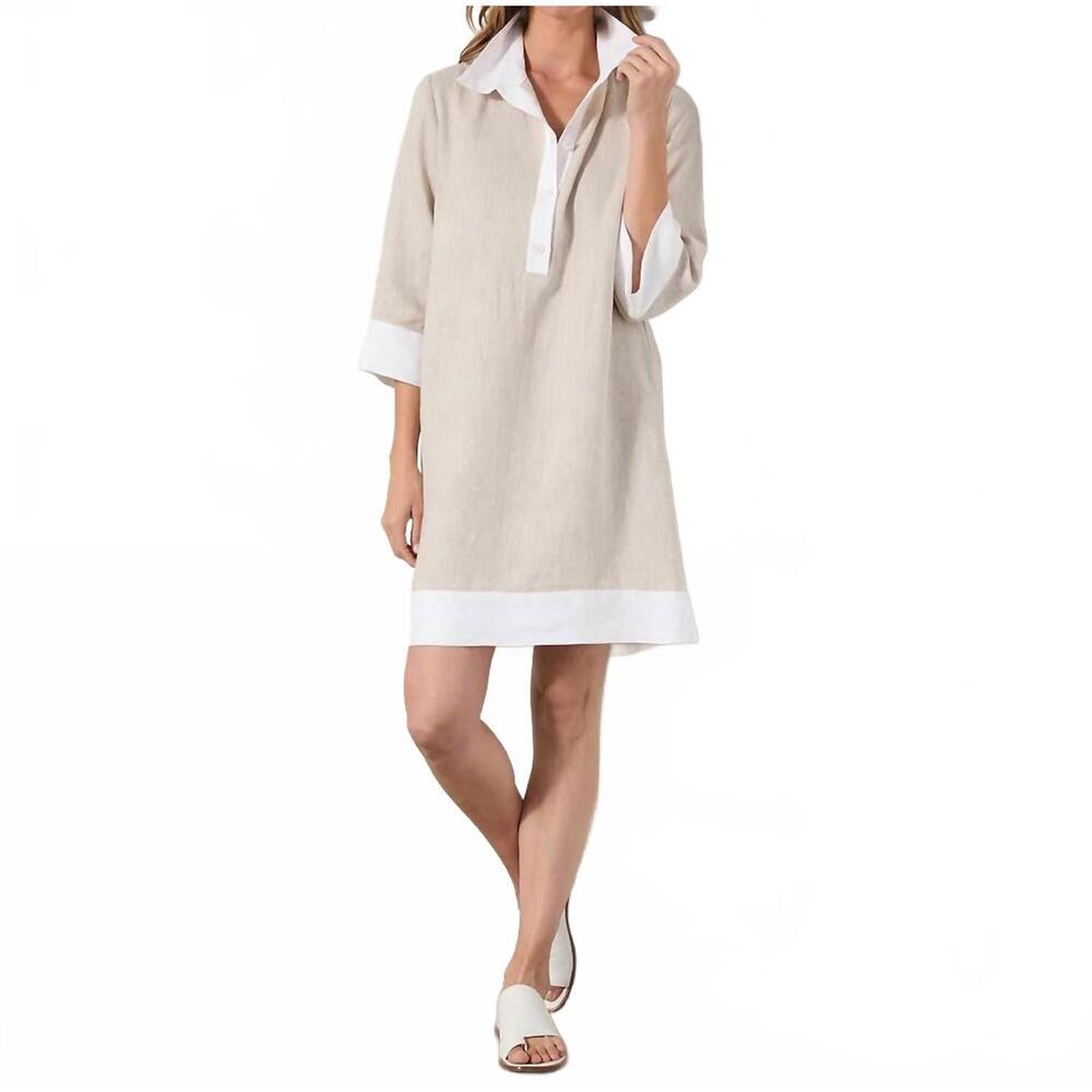 NEW KAREN KANE oakley colorblock shift dress in oatmeal - Picture 2 of 7